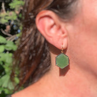 Jade Hexagon Earrings
